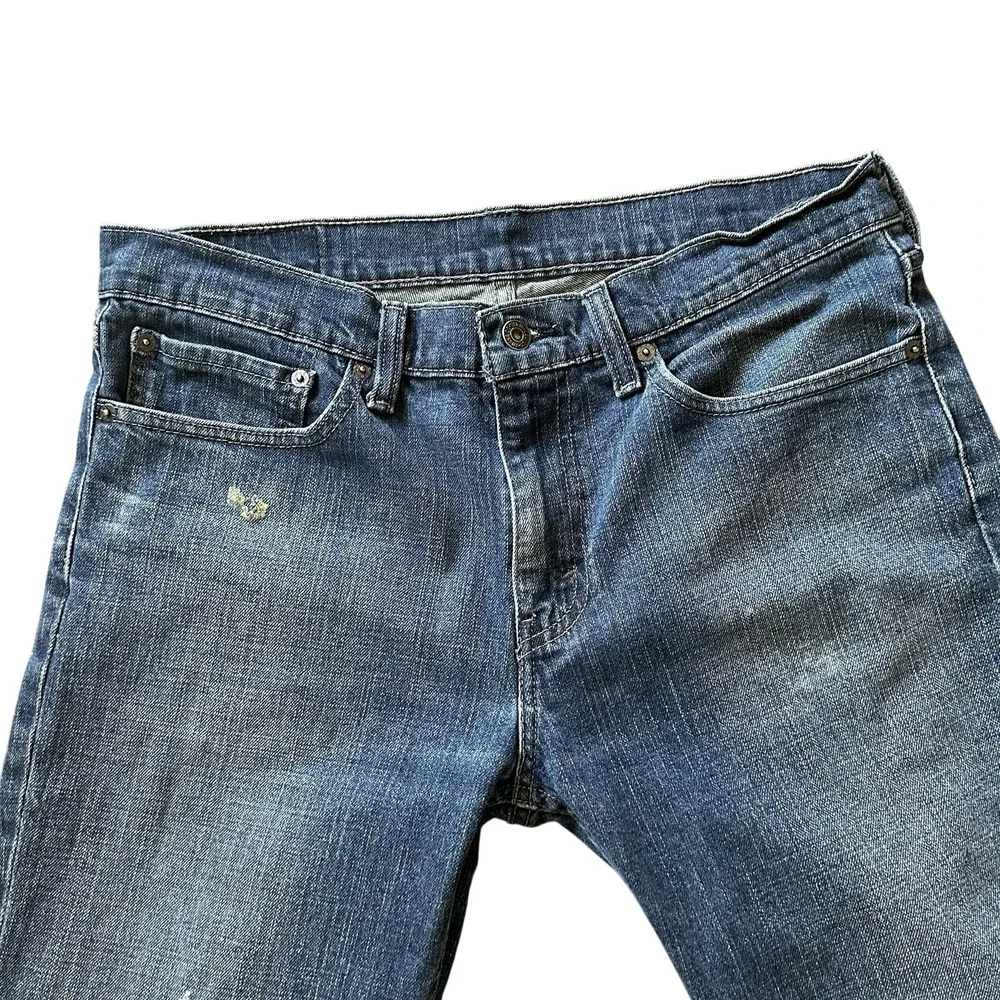 Levi's 511 Jeans Men's 34x32 Blue Dark Wash Regular Fit Straight Leg Modern Flaw